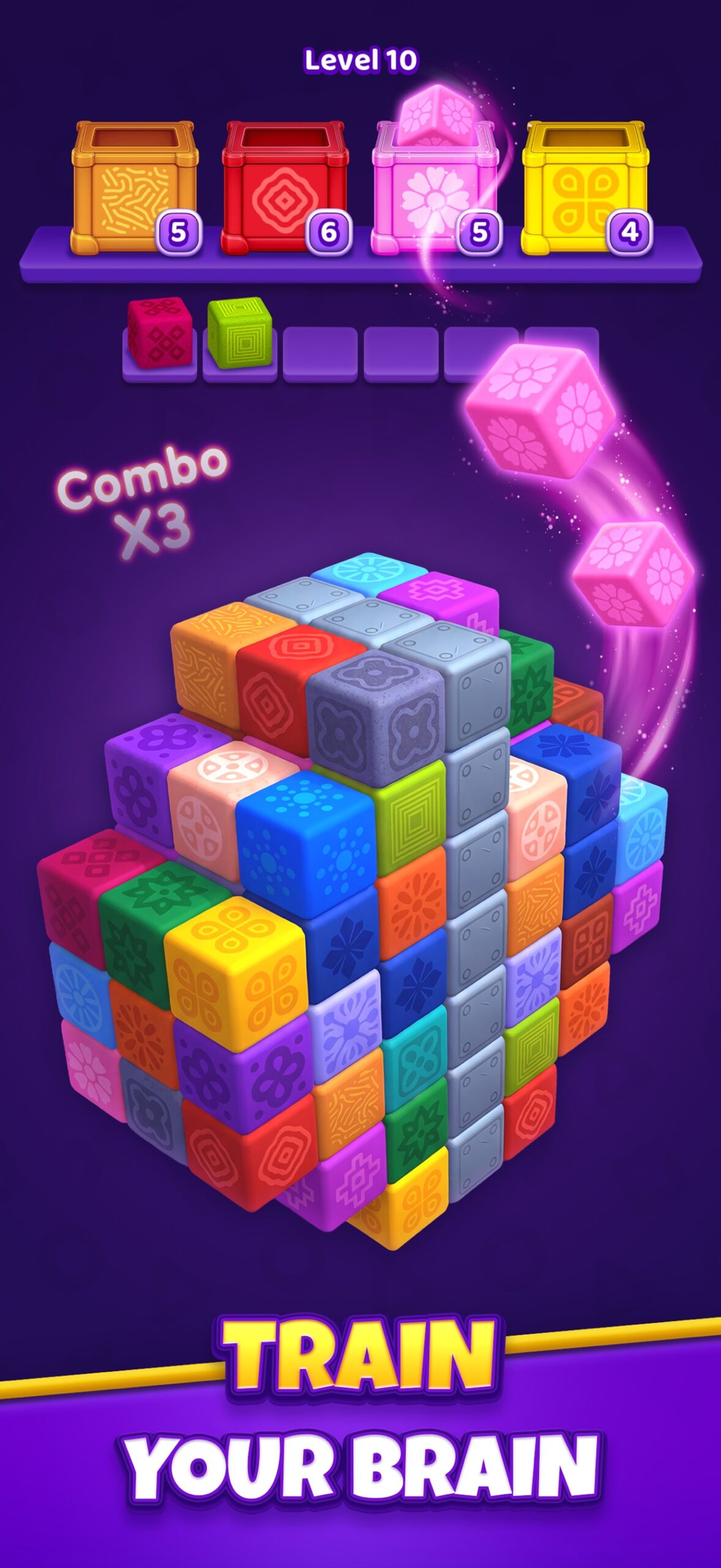 Cube Tap Sortのプレイ画面