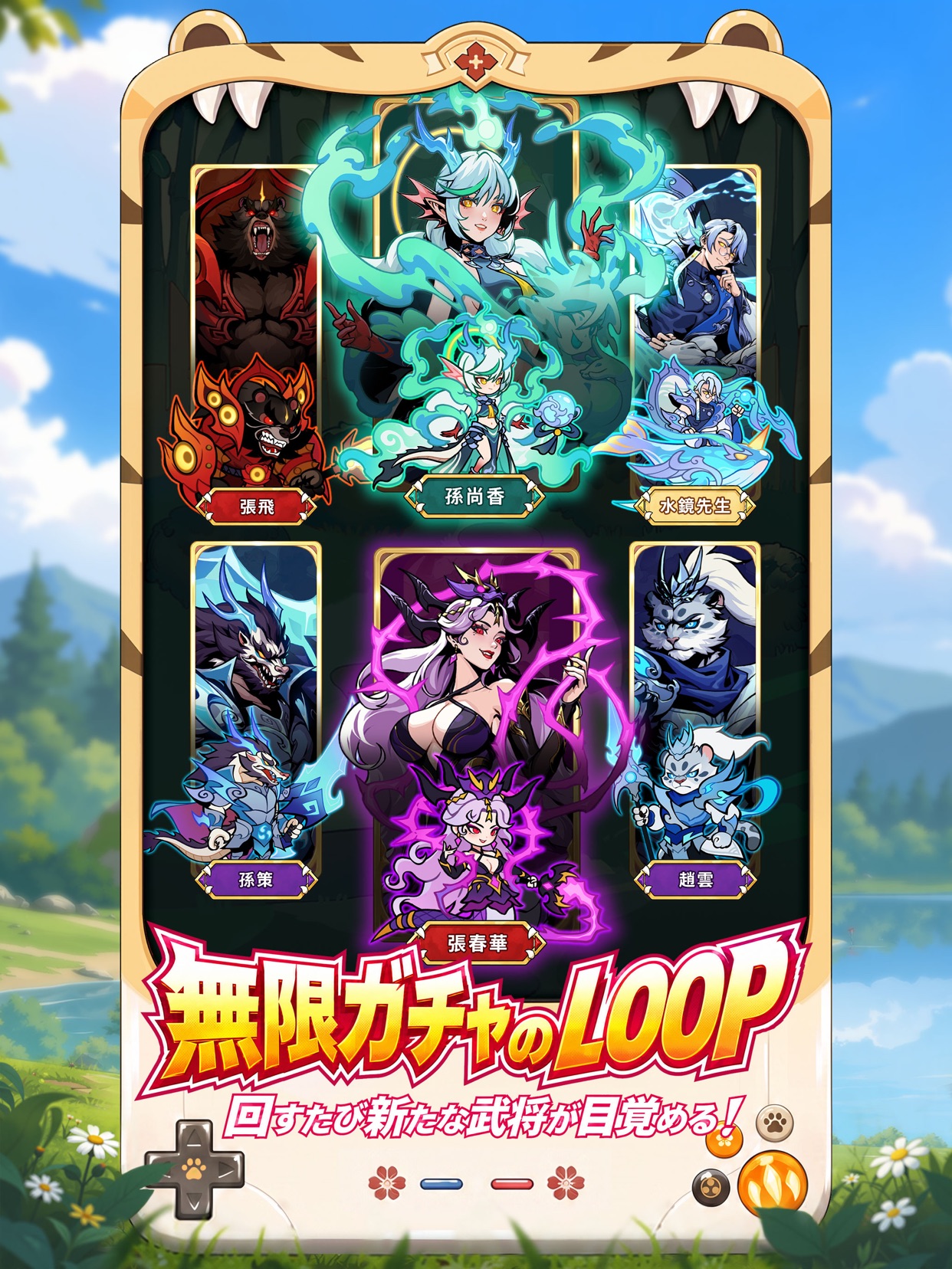 モンスターループ ガチャ画面