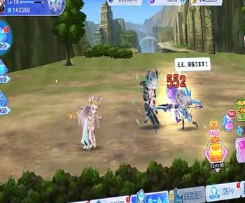 宝石姫 Reincarnation ～X指定～の放置バトルのフィールド画面（DMM GAMES公式ページ（FANZA GAMES）掲載画像の一部）